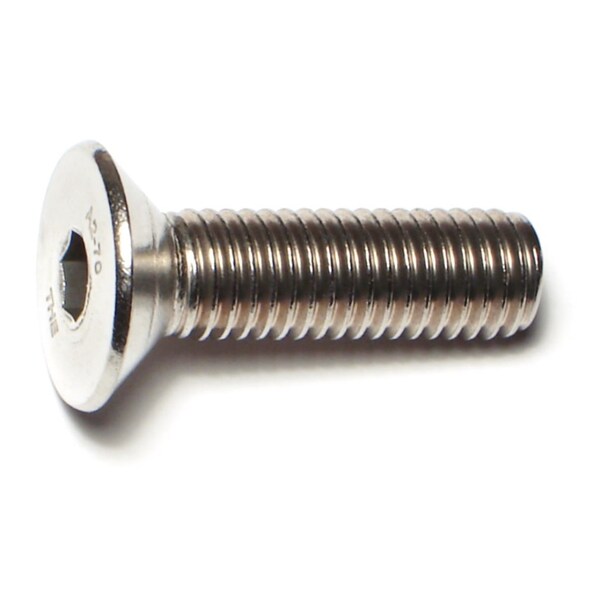 Midwest Fastener M10-1.50 Socket Head Cap Screw, Flat, Plain Stainless Steel, 35 mm Length, 4 PK 77072 - main